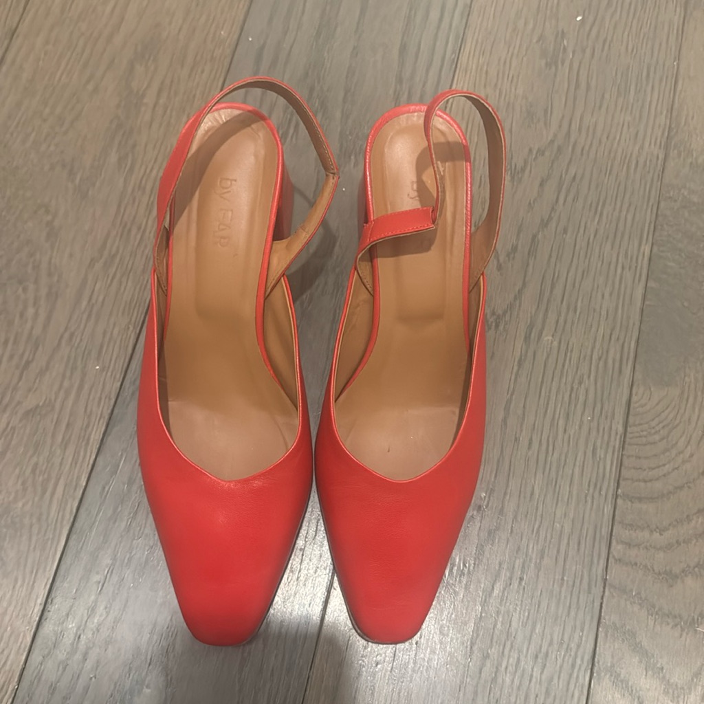 By Far Red Sling Back Shoes